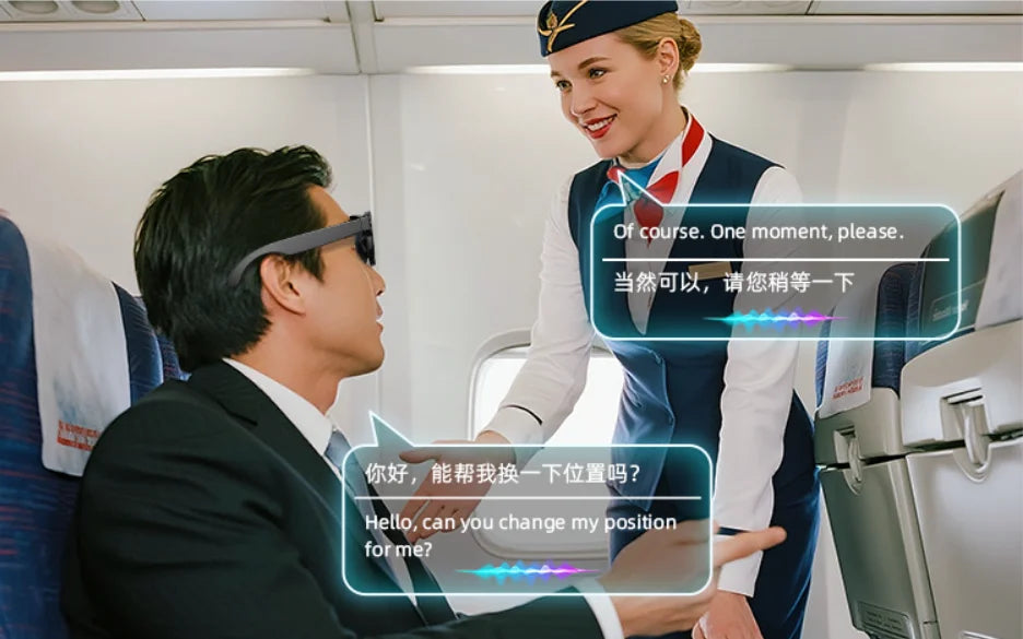 Fashion Smart Wearable Headset 32G Insert Memory Multi-Function Wireless AI Translation ENC Video Audio Music Video Streaming