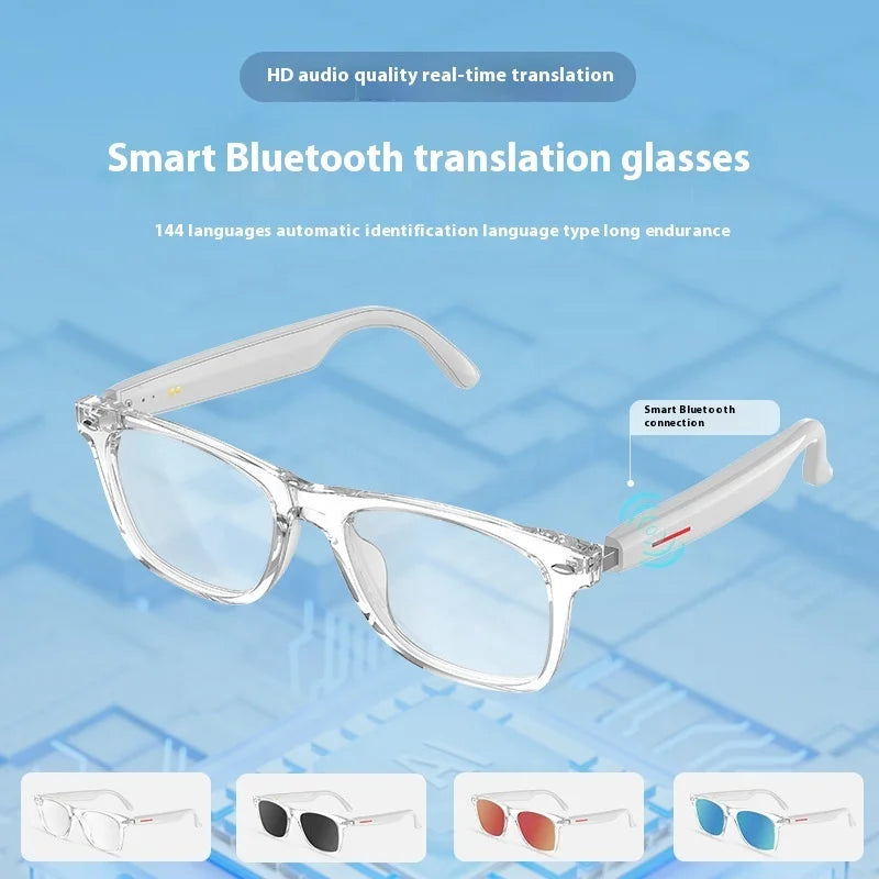 2025 Smart AI Translation Sunglasses 100+ Multi-Language Real-Time Interpretation Smart Glasses for Listening Songs Answering