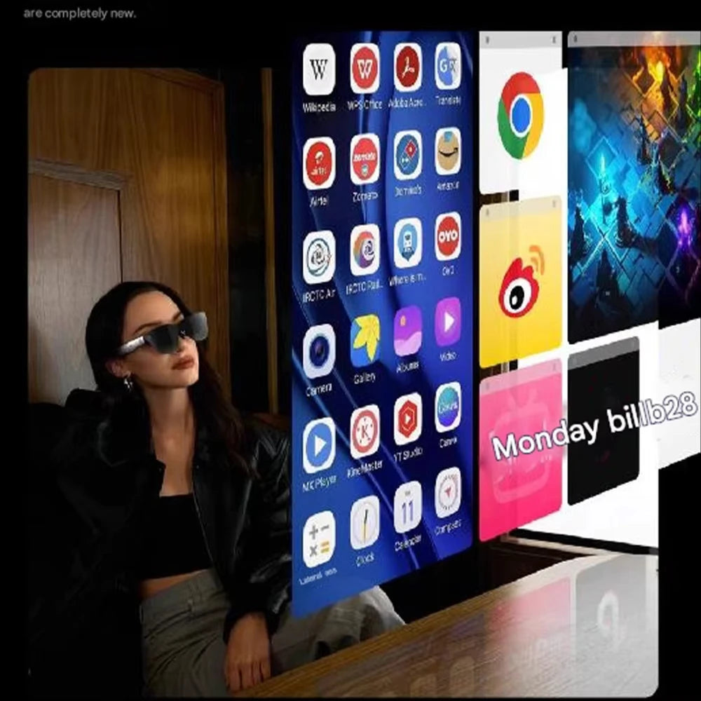 TCL RayNeo Air 3 Smart AR Glasses with 120Hz HD Portable Giant Screen and JoyDock Handheld Support