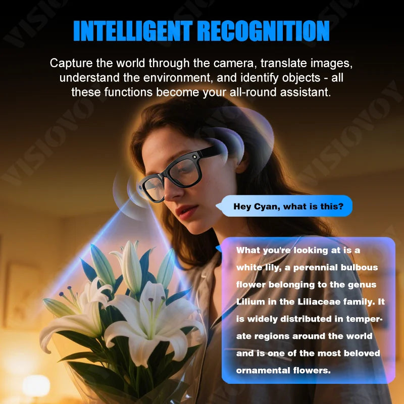 Trending AI Translation Camera Glasses Smart Wearable Headset for Hands-Free Video Recording and Photography Sunglasses